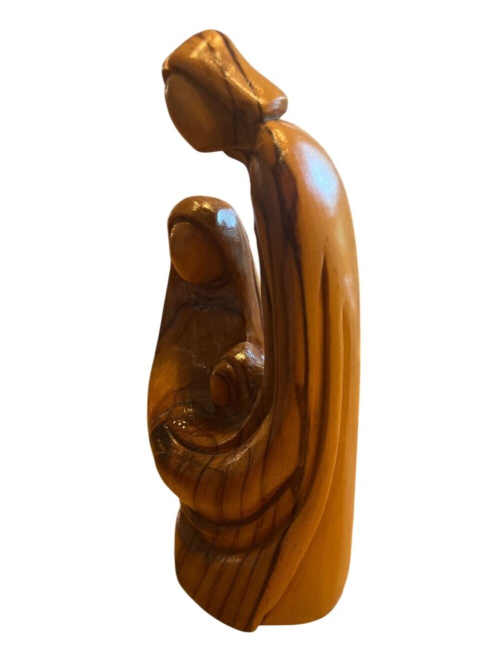 Vtg Hand Carved Olive Wood Holy Family Sculpture 6" Religious Decor Jerusalem - Picture 2 of 5
